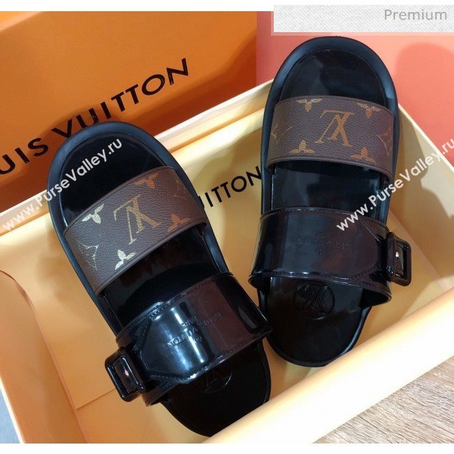 Louis Vuitton SUNBATH Flat Mules Sandals 1A66XD Black 2020 (MD-20061537)