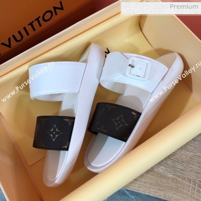 Louis Vuitton SUNBATH Flat Mules Sandals 1A66XD White 2020 (MD-20061638)