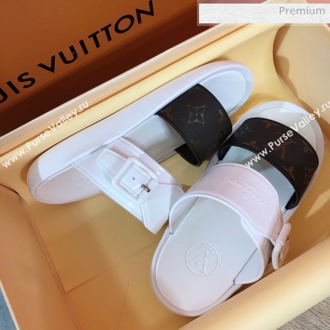 Louis Vuitton SUNBATH Flat Mules Sandals 1A66XD White 2020 (MD-20061638)