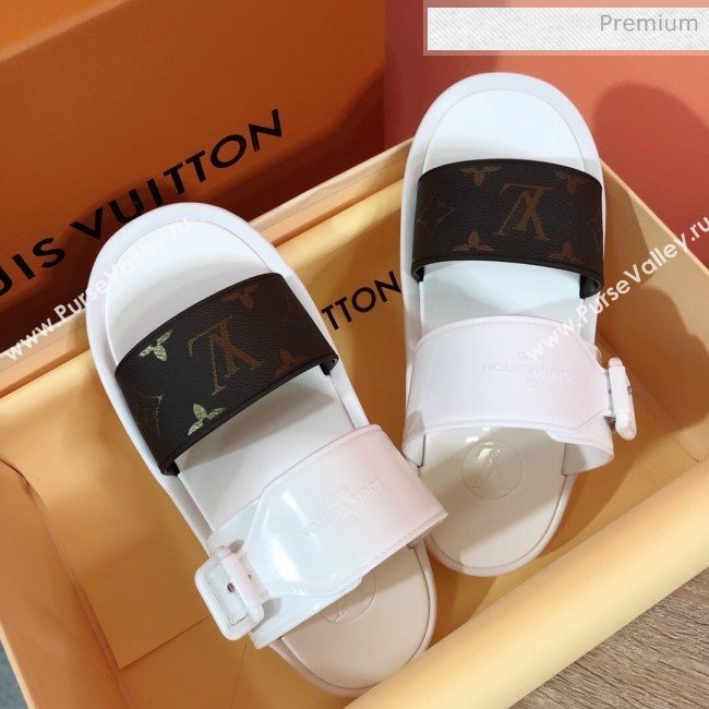 Louis Vuitton SUNBATH Flat Mules Sandals 1A66XD White 2020 (MD-20061638)