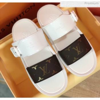 Louis Vuitton SUNBATH Flat Mules Sandals 1A66XD White 2020 (MD-20061638)