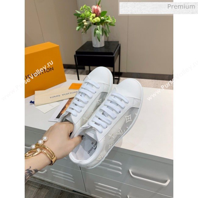 Louis Vuitton LUXEMBOURG Trainers Sneakers in Transparent Textile White 2020（For Women And Men） (MD-2006178)