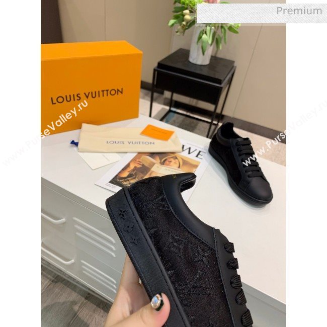 Louis Vuitton LUXEMBOURG Trainers Sneakers in Transparent Textile Black 2020（For Women And Men） (MD-20061779)