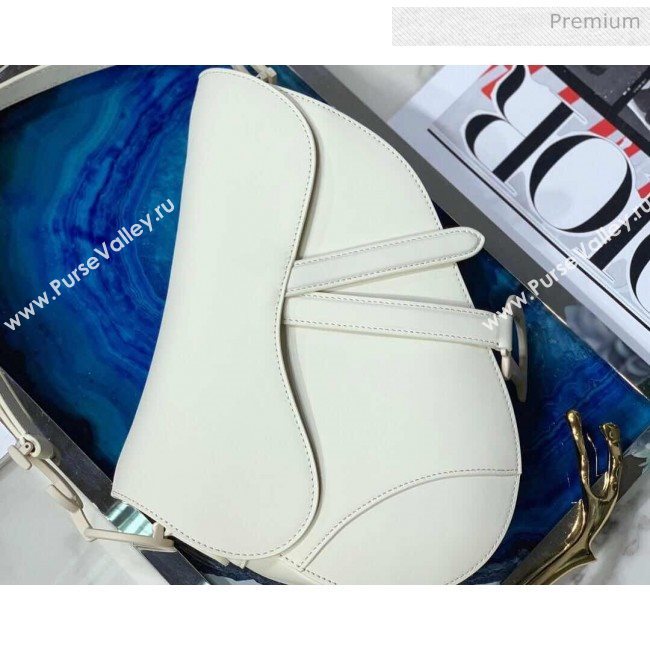 Dior Saddle Bag in Smooth Calfskin White/White 2020 (XXG-20062461)