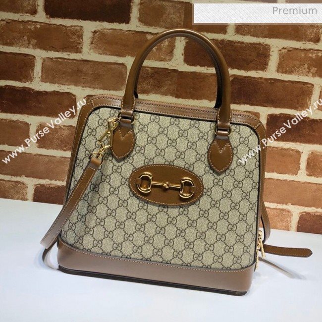 Gucci Horsebit 1955 GG Canvas Medium Top Handle Bag ‎620850 Brown 2020 (DLH-20062201)