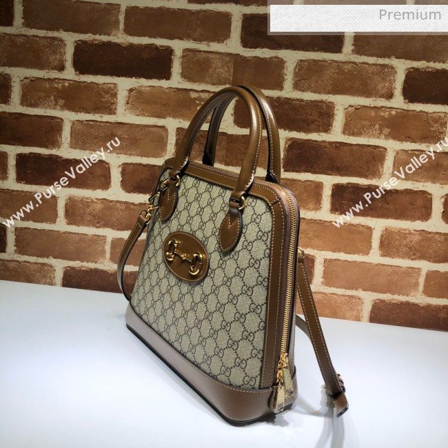 Gucci Horsebit 1955 GG Canvas Medium Top Handle Bag ‎620850 Brown 2020 (DLH-20062201)