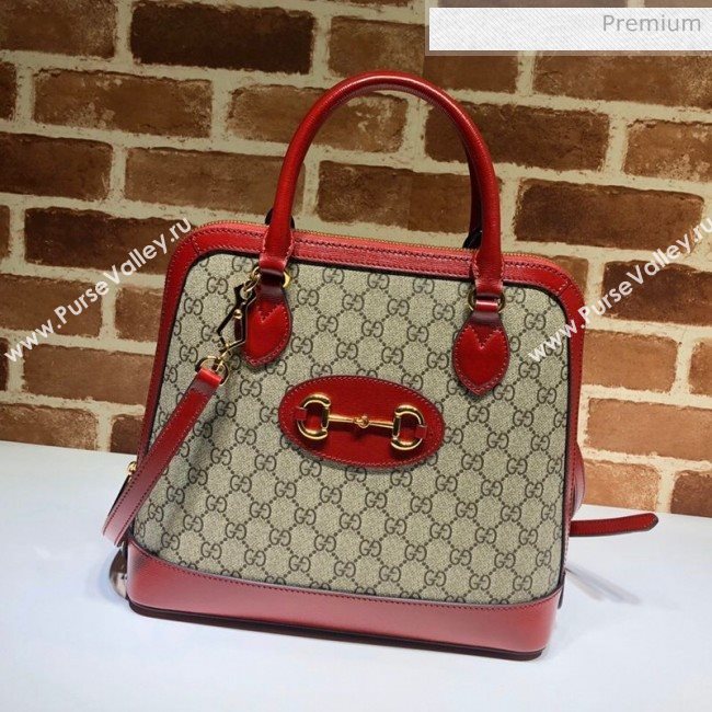 Gucci Horsebit 1955 GG Canvas Medium Top Handle Bag ‎620850 Red 2020 (DLH-20062202)