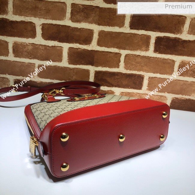 Gucci Horsebit 1955 GG Canvas Medium Top Handle Bag ‎620850 Red 2020 (DLH-20062202)