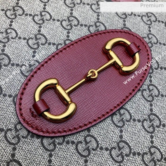 Gucci Horsebit 1955 GG Canvas Medium Top Handle Bag ‎620850 Red 2020 (DLH-20062202)