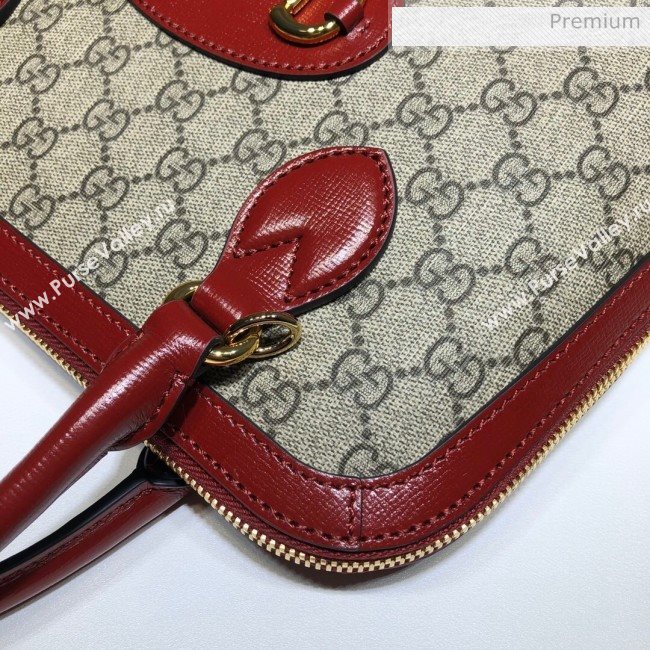 Gucci Horsebit 1955 GG Canvas Medium Top Handle Bag ‎620850 Red 2020 (DLH-20062202)