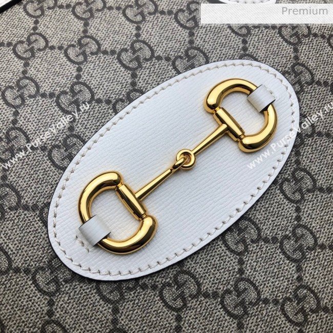 Gucci Horsebit 1955 GG Canvas Medium Top Handle Bag ‎620850 White 2020 (DLH-20062203)