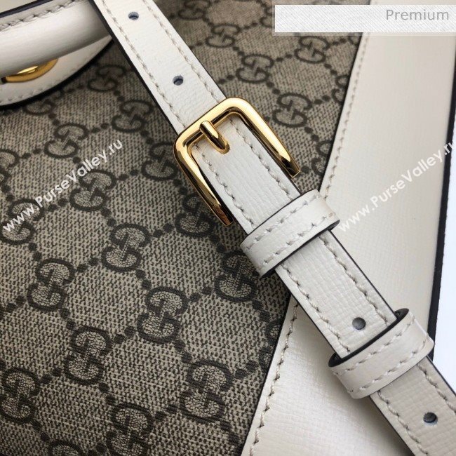 Gucci Horsebit 1955 GG Canvas Medium Top Handle Bag ‎620850 White 2020 (DLH-20062203)