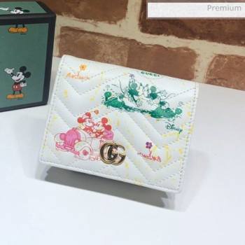 Gucci Disney x Gucci Mickey Mouse GG Marmont Card Case Wallet 616768 White 2020 (DLH-20062204)