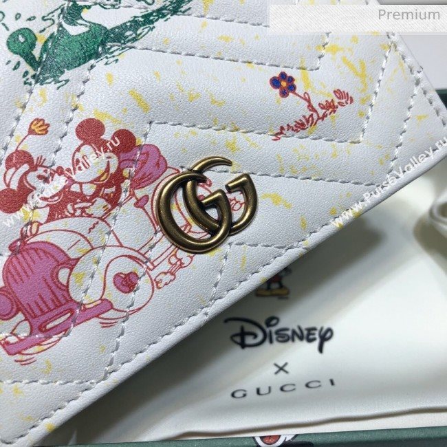 Gucci Disney x Gucci Mickey Mouse GG Marmont Card Case Wallet 616768 White 2020 (DLH-20062204)