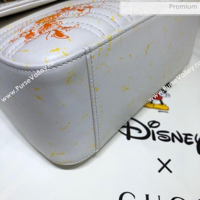 Gucci Disney x Gucci Mickey Mouse GG Marmont Mini Top Handle Bag 547260 White 2020 (DLH-20062206)
