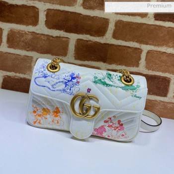 Gucci Disney x Gucci Mickey Mouse GG Marmont Mini Shoulder Bag ‎446744 White 2020 (DLH-20062208)