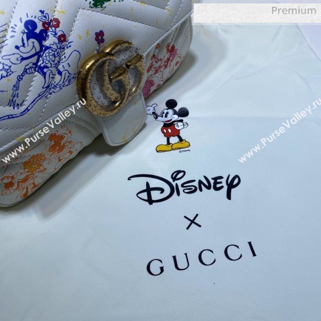 Gucci Disney x Gucci Mickey Mouse GG Marmont Mini Shoulder Bag ‎446744 White 2020 (DLH-20062208)