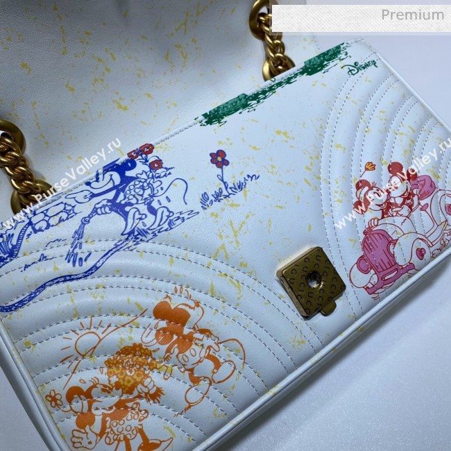 Gucci Disney x Gucci Mickey Mouse GG Marmont Small Shoulder Bag ‎443497 White 2020 (DLH-20062209)