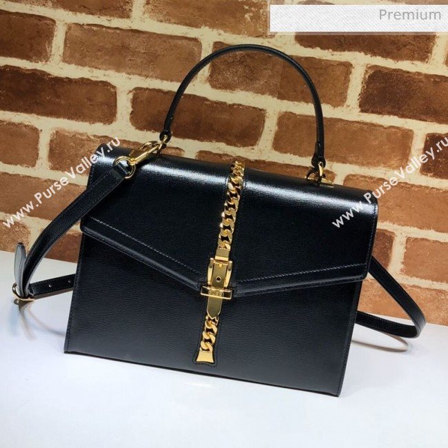 Gucci Sylvie 1969 Vintage Small Top Handle Bag ‎602781 Black 2020 (DLH-20062211)