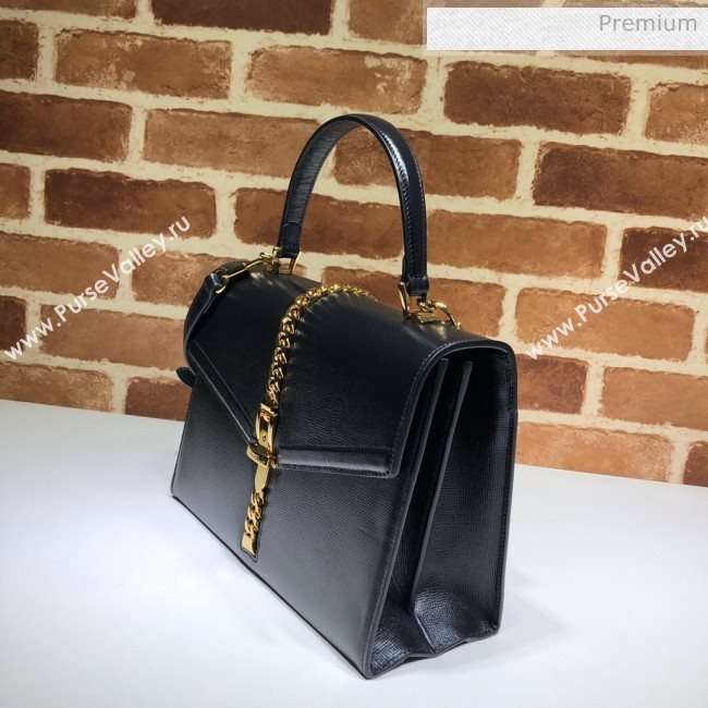 Gucci Sylvie 1969 Vintage Small Top Handle Bag ‎602781 Black 2020 (DLH-20062211)