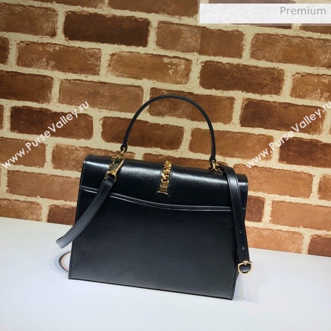 Gucci Sylvie 1969 Vintage Small Top Handle Bag ‎602781 Black 2020 (DLH-20062211)