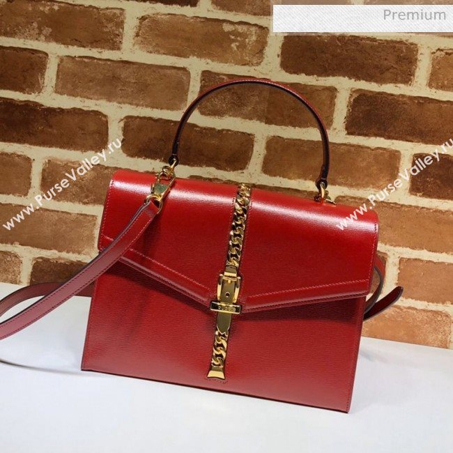 Gucci Sylvie 1969 Vintage Small Top Handle Bag ‎602781 Red 2020 (DLH-20062212)