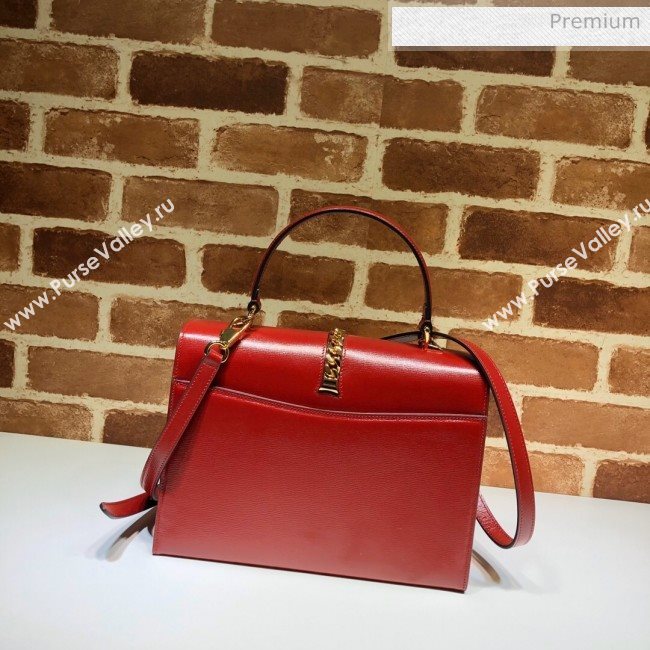 Gucci Sylvie 1969 Vintage Small Top Handle Bag ‎602781 Red 2020 (DLH-20062212)