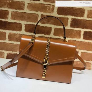 Gucci Sylvie 1969 Vintage Small Top Handle Bag ‎602781 Brown 2020 (DLH-20062213)