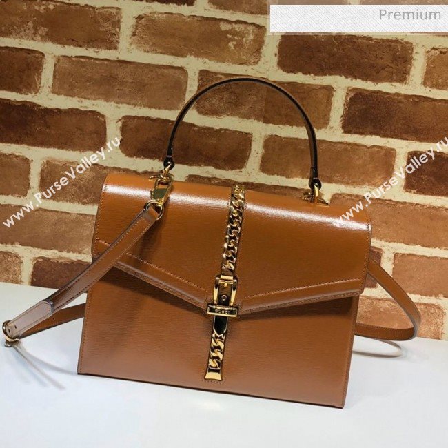 Gucci Sylvie 1969 Vintage Small Top Handle Bag ‎602781 Brown 2020 (DLH-20062213)