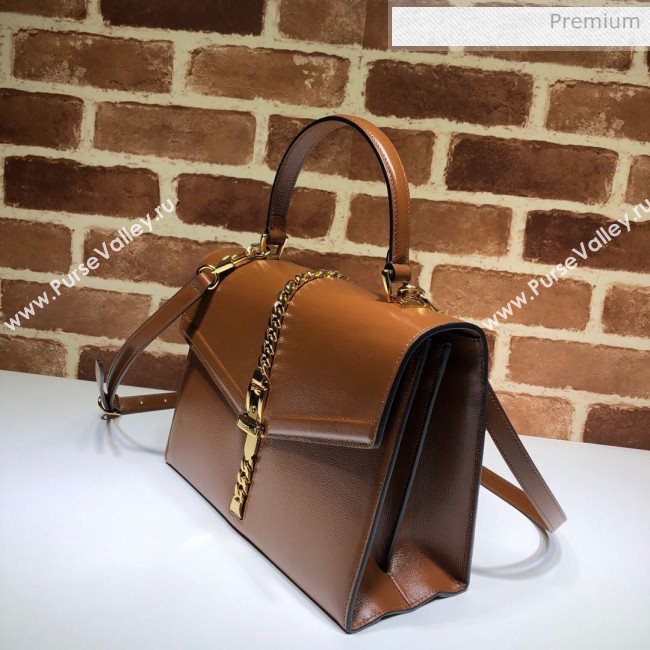 Gucci Sylvie 1969 Vintage Small Top Handle Bag ‎602781 Brown 2020 (DLH-20062213)