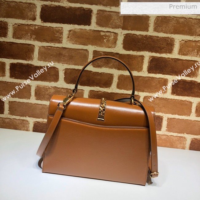 Gucci Sylvie 1969 Vintage Small Top Handle Bag ‎602781 Brown 2020 (DLH-20062213)