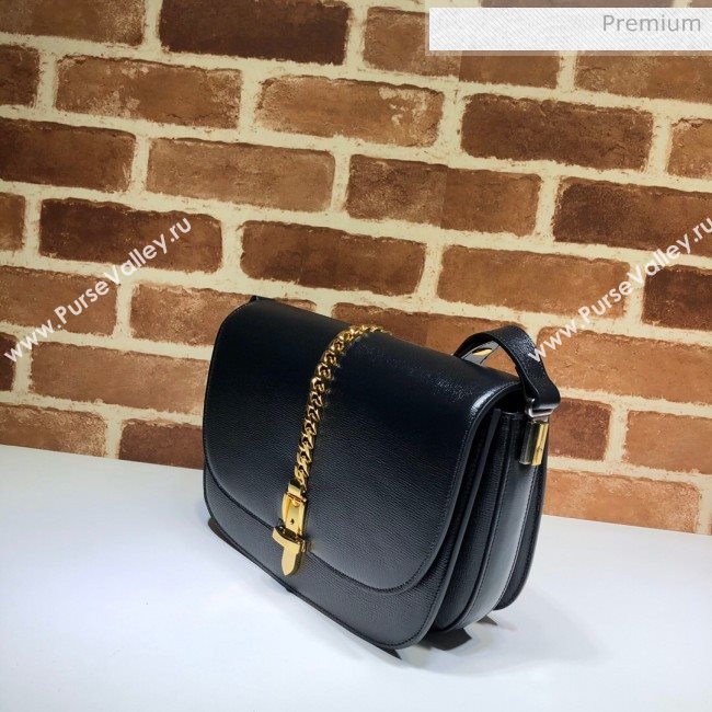 Gucci Sylvie 1969 Vintage Small Shoulder Bag 601067 Black 2020 (DLH-20062214)