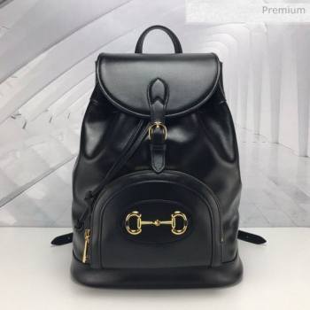 Gucci Horsebit 1955 Leather Backpack ‎620849 Black 2020 (DLH-20062222)