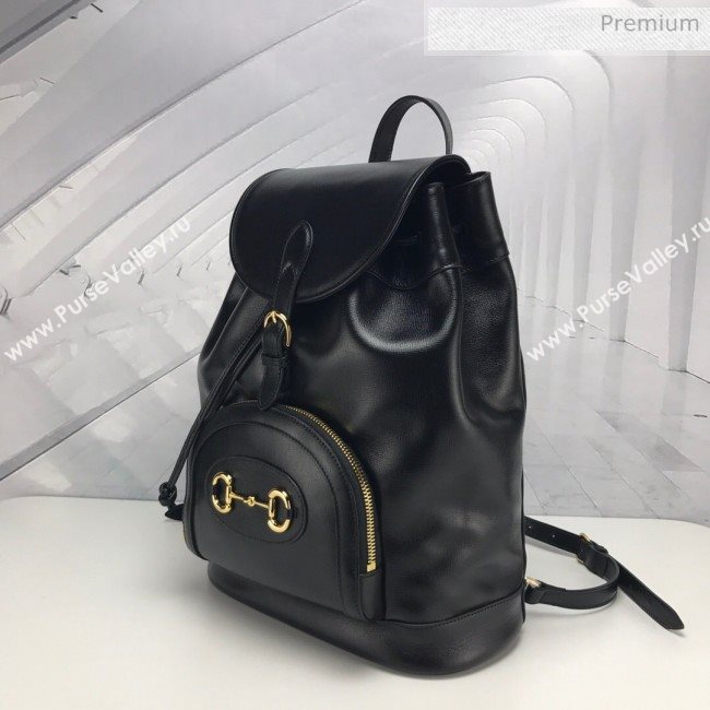 Gucci Horsebit 1955 Leather Backpack ‎620849 Black 2020 (DLH-20062222)