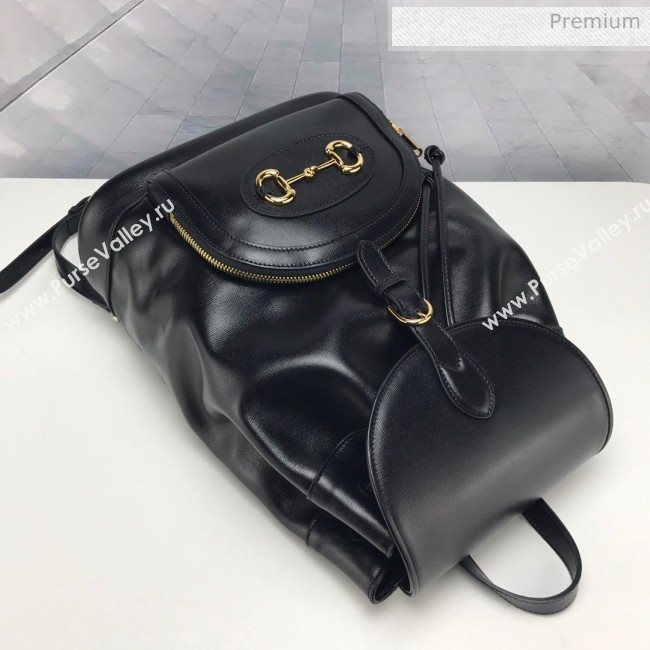 Gucci Horsebit 1955 Leather Backpack ‎620849 Black 2020 (DLH-20062222)