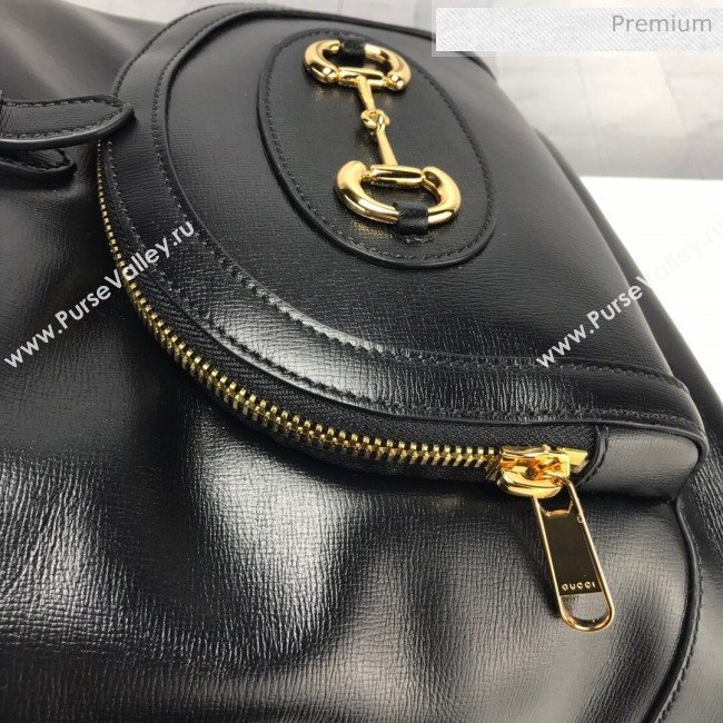 Gucci Horsebit 1955 Leather Backpack ‎620849 Black 2020 (DLH-20062222)