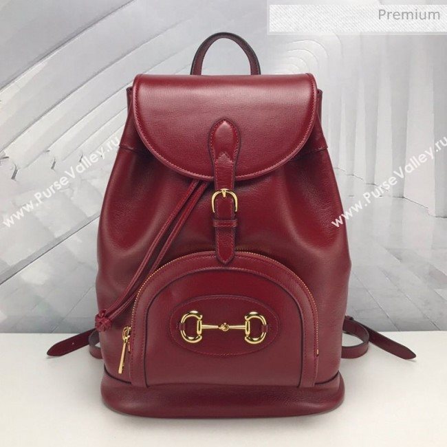 Gucci Horsebit 1955 Leather Backpack ‎620849 Red 2020 (DLH-20062223)