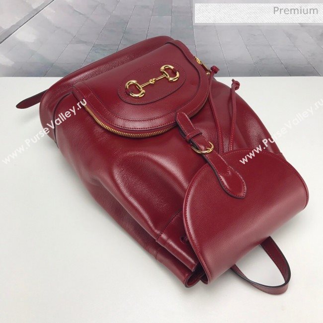 Gucci Horsebit 1955 Leather Backpack ‎620849 Red 2020 (DLH-20062223)