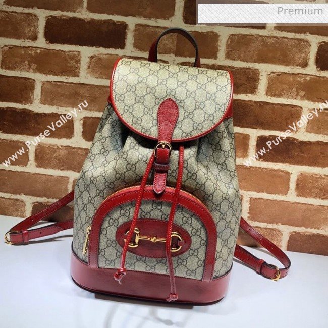 Gucci Horsebit 1955 GG Canvas Backpack ‎620849 Red 2020 (DLH-20062221)