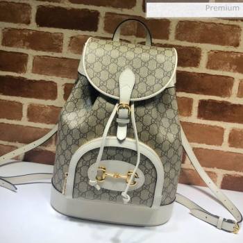 Gucci Horsebit 1955 GG Canvas Backpack ‎620849 White 2020 (DLH-20062220)