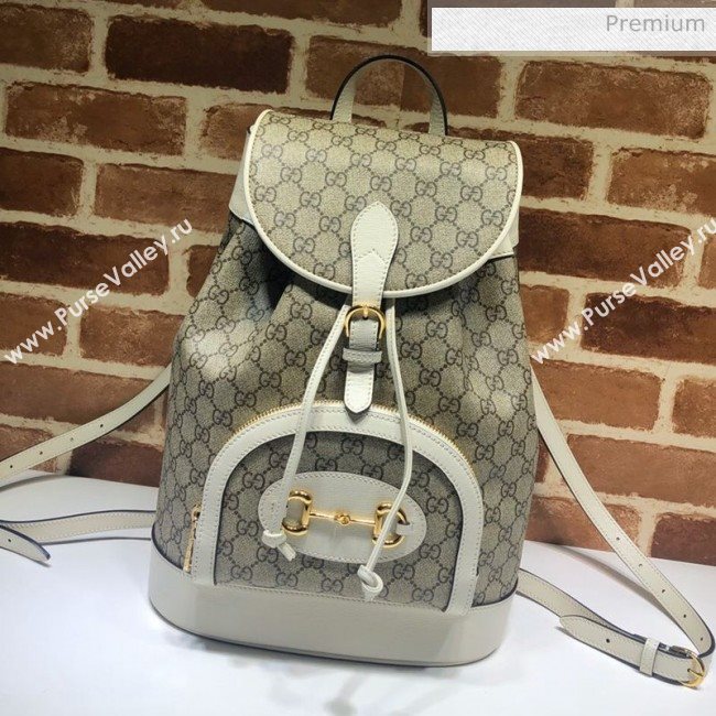 Gucci Horsebit 1955 GG Canvas Backpack ‎620849 White 2020 (DLH-20062220)