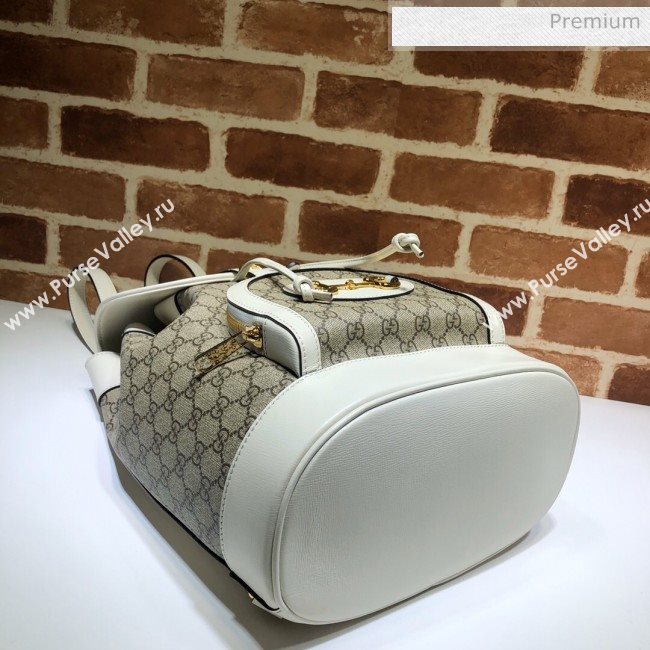 Gucci Horsebit 1955 GG Canvas Backpack ‎620849 White 2020 (DLH-20062220)