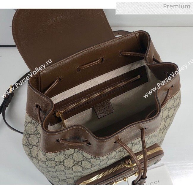 Gucci Horsebit 1955 GG Canvas Backpack ‎620849 Brown 2020 (DLH-20062219)