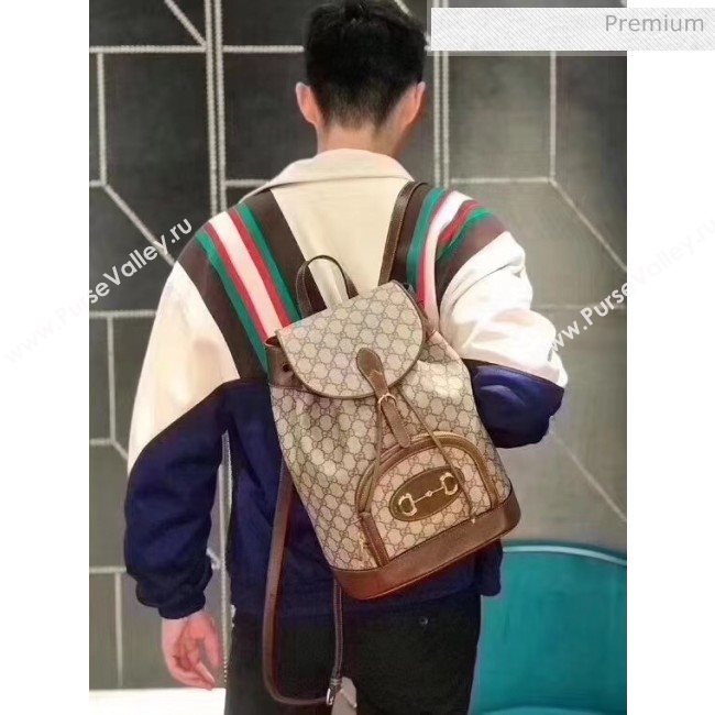 Gucci Horsebit 1955 GG Canvas Backpack ‎620849 White 2020 (DLH-20062220)