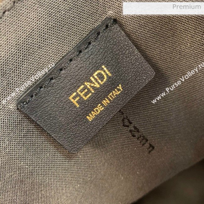 Fendi Striped Fabric Medium Sunshine Shopper Tote Coffee Brown 2020 (AFEI-20062230)