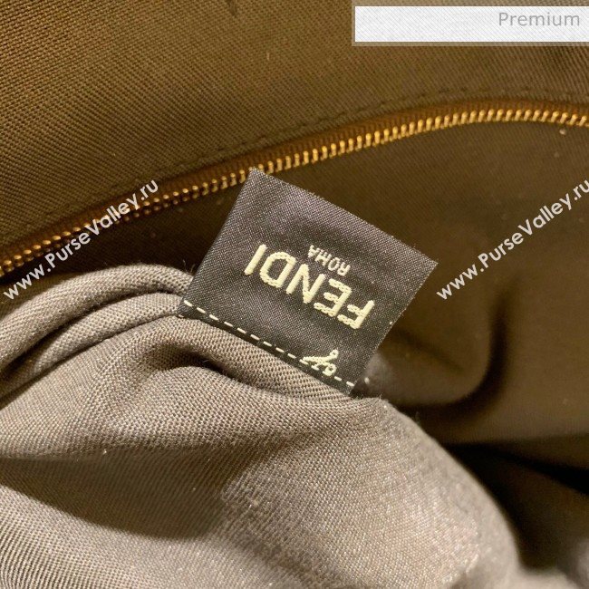 Fendi Striped Fabric Medium Sunshine Shopper Tote Coffee Brown 2020 (AFEI-20062230)