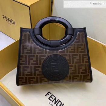 Fendi Runaway Shopper FF Glazed Fabric Small Bag Brown/Black 2020 (AFEI-20062234)