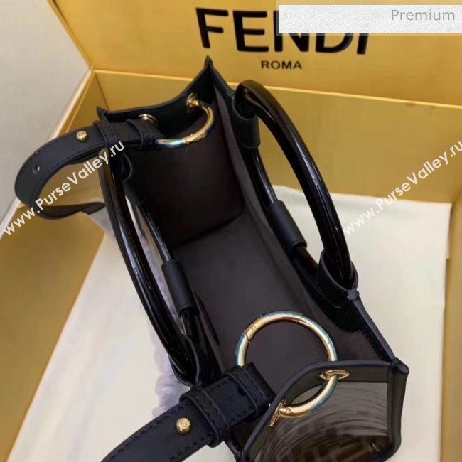 Fendi Runaway Shopper FF Glazed Fabric Small Bag Brown/Black 2020 (AFEI-20062234)