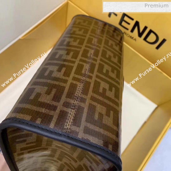 Fendi Runaway Shopper FF Glazed Fabric Small Bag Brown/Black 2020 (AFEI-20062234)