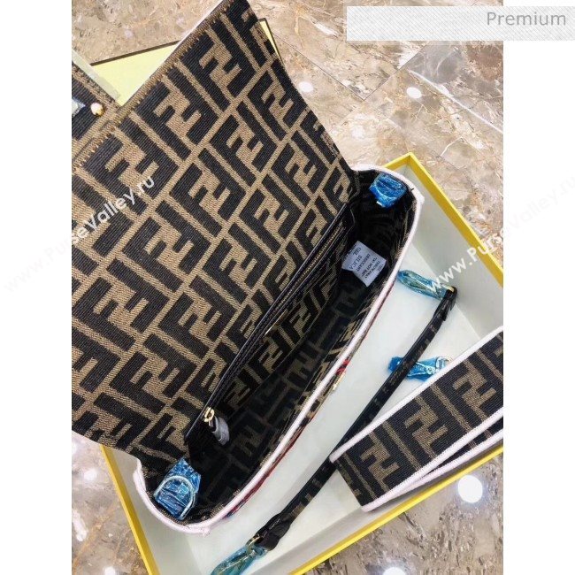 Fendi Baguette Medium Flora Embroidered Shoulder Bag Brown 2020 (AFEI-20062235)